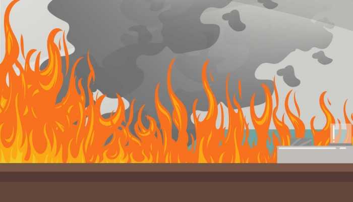 中蒙边境草原起火围栏挂满羊焦尸 大火浓烟下能见度低致车祸