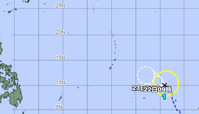 1号台风实时路径图最新消息发布 一号台风珊瑚最新路径走向图