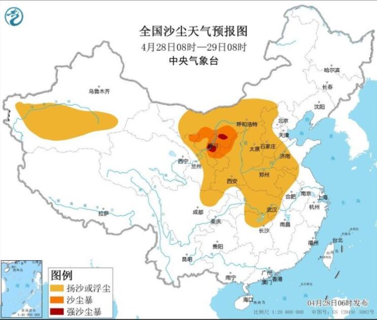 2023年4月28日国外天气预报：西北华北黄淮江淮等沙尘来袭