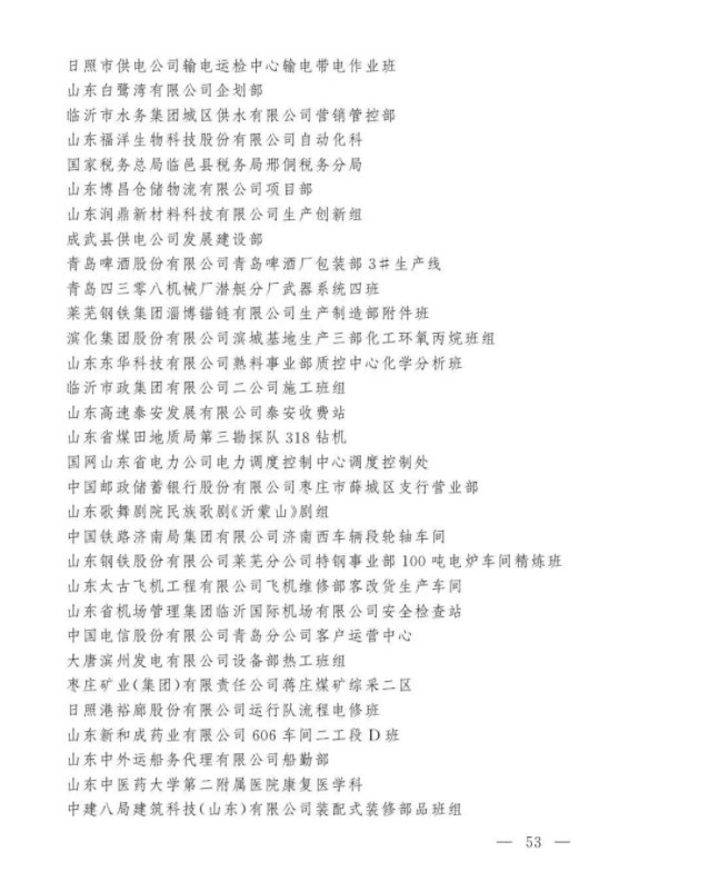 济宁这些团体和个人上榜全国五一劳动奖和全国工人先锋号名单