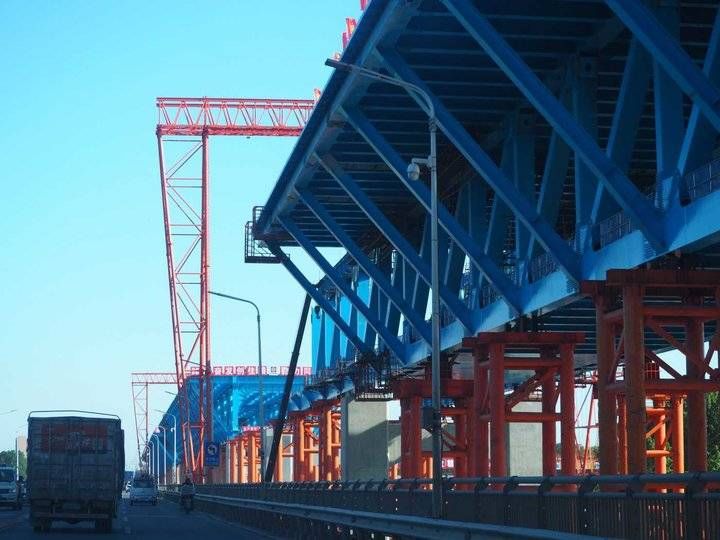 济南黄河大桥新桥气势雄伟,9月主桥将合龙 济南黄河大桥新桥气势雄伟,9月主桥将合龙