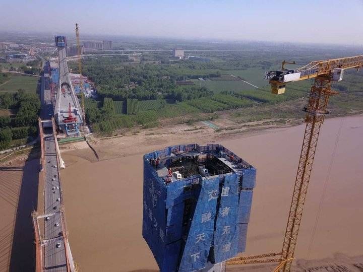 济南黄河大桥新桥气势雄伟,9月主桥将合龙 济南黄河大桥新桥气势雄伟,9月主桥将合龙