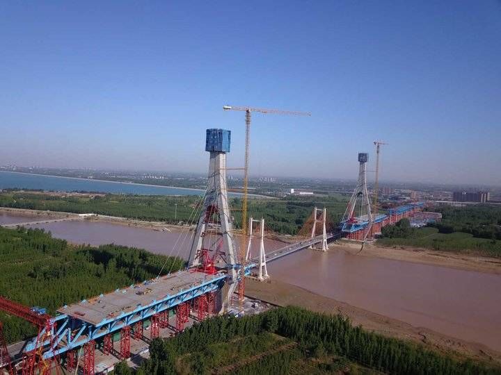 济南黄河大桥新桥气势雄伟,9月主桥将合龙 济南黄河大桥新桥气势雄伟,9月主桥将合龙