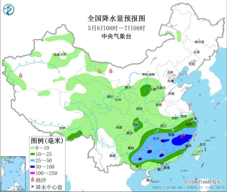 江南华南等部分地区暴雨大暴雨 伴达10级雷暴大风冰雹等