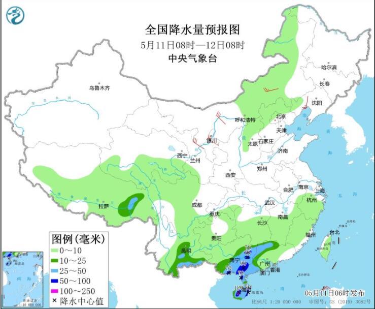 华南云南等局部暴雨大暴雨 华北北部有强对流天气来袭
