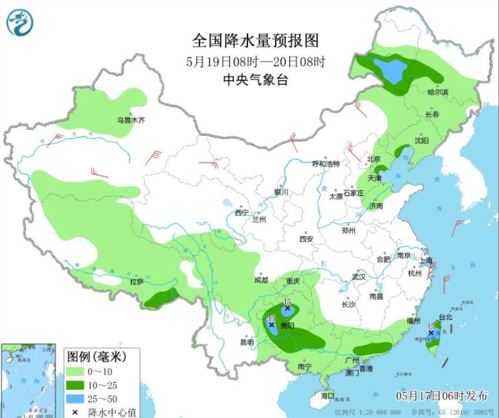 江南华南四川等有较强降雨 河北河南山东等防范强对流