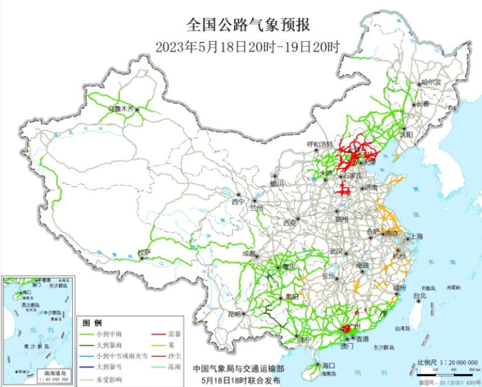 2023全国交通天气最新预报:5月19日高速路况最新实时查询