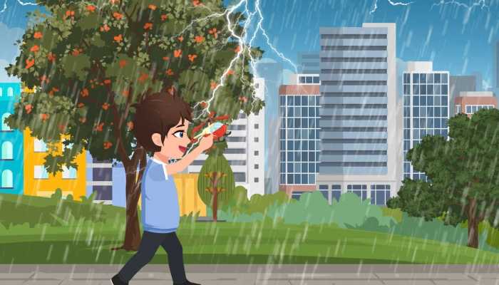男子在雷雨天拍到闪电迎面劈下 雷雨天气如何防雷被击了怎么办
